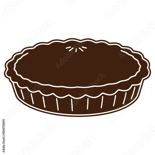 Delicious Chocolate Pie Illustration Perfect for Baking and Dessert Themes
