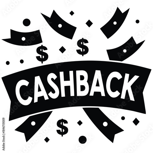 cashback celebration vector icon on white background