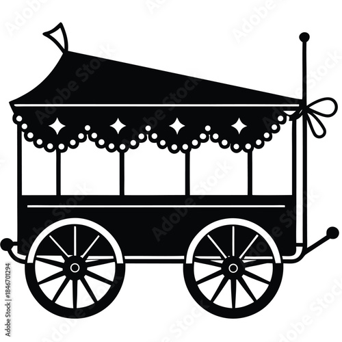 festive cart vector icon on white background