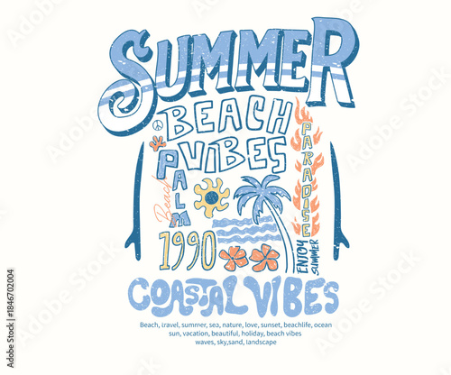Tableau sur toile Summer beach vibes artwork