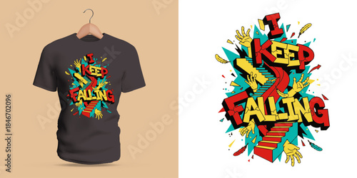 This vector T-shirt shows graffiti lettering reading “You Broke My Chains,” paired with broken metal links, expressive hands, dripping strokes, splattered paint, and harsh angular fragments.