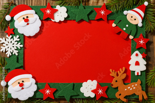 christmas frame with santa claus