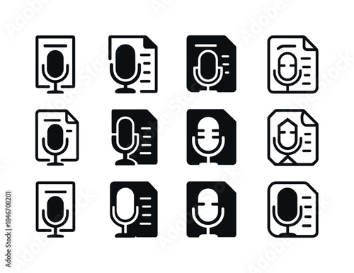 Radio Newsroom Icon Set. Newsroom for Radio. Icon set. Set Logo