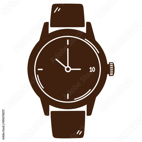 Minimalist Watch Silhouette Icon Design  Simple Timepiece Illustration for Modern Designs
