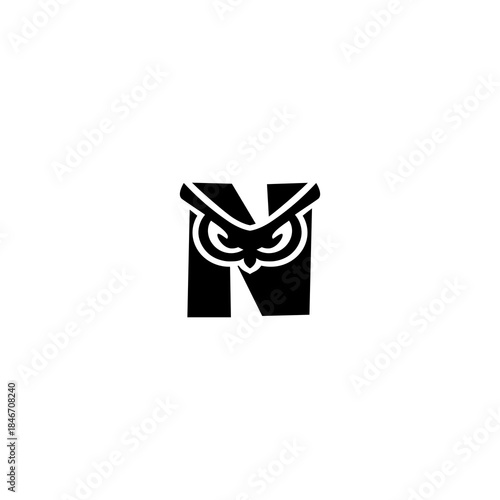 Strong fierce owl head with l...