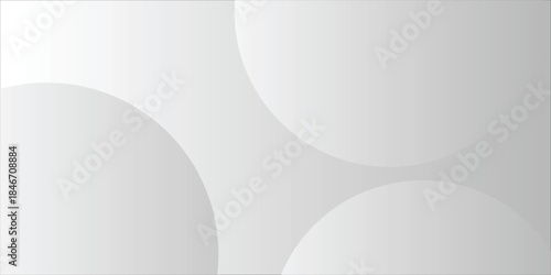 A minimalist abstract background featuring overlapping curves and circular shapes in various shades of gray, creating a smooth gradient and subtle depth