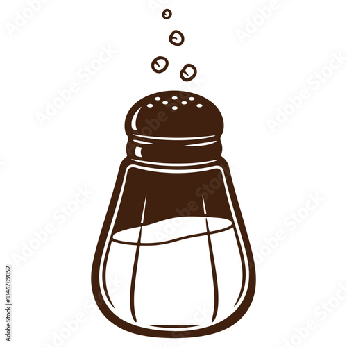 Salt shaker illustration with grains falling perfect for kitchen or dining themes