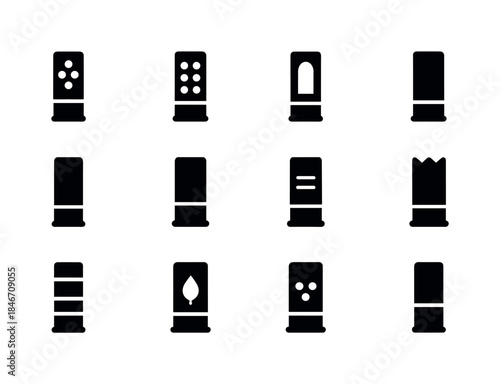 Shell Icon Set. shell types. Solid icon set of shell types: buck