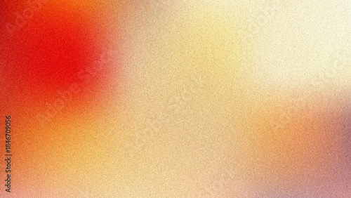 Grainy gradient background with autumn soft red orange colors. Fresh Calm background with blurry and noise texture, design for banner, widescreen, wallpaper.