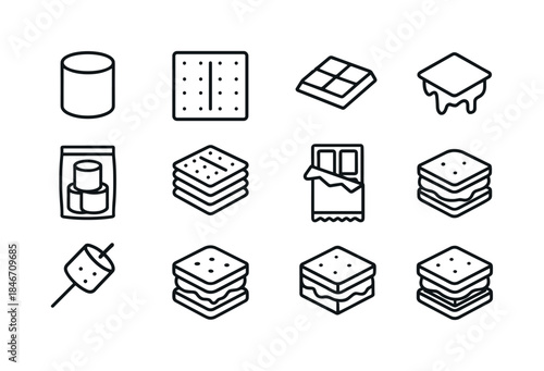 S'mores Icon Set. S