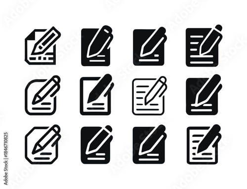 Timesheet Icon Variations. Filling out a timesheet or logbook. I