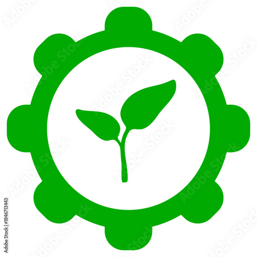 Pflanze und Zahnrad