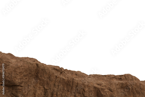 Obraz na płótnie earthy brown rock formation with an irregular top edge, sharply contrasting a tr