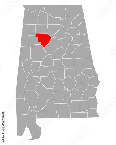 Karte von Walker in Alabama