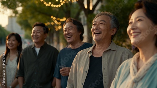 group of people laughing outdoors