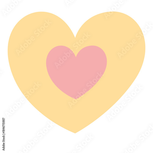 Cute layered heart sticker icon, suitable for affectionate, gentle themes, or illustrating soft, elegant, and colorful decorative designs.