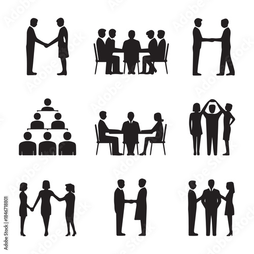 PrHandshake, Negotiation, and Communication Graphic Collectionint
