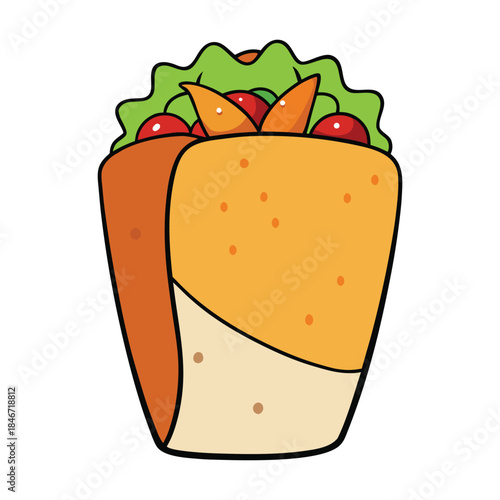 Warm flour tortilla wrapped around seasoned rice, beans, tender meat, fresh veggies, and melted cheese, finished with zesty salsa for a hearty, flavorful burrito.
