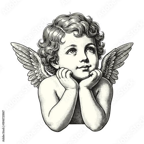 Vintage Portrait Of Baby Cupid