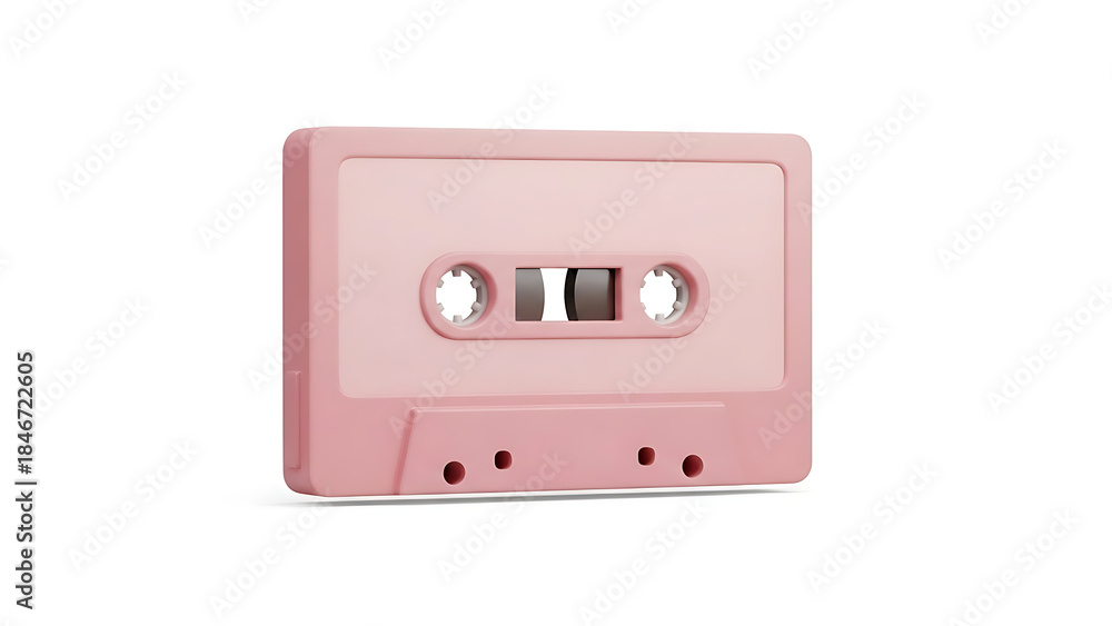 Fototapeta premium Vintage magnetic audio cassette tape and old tape measure isolated on a white background