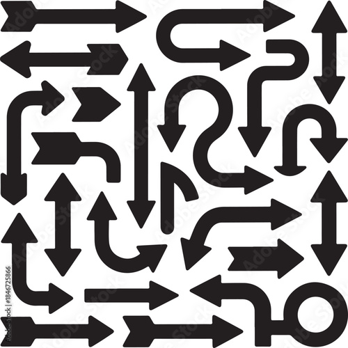 Directional Arrows Pattern A Conceptual Maze