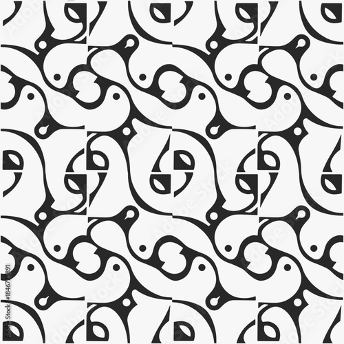 Seamless pattern trend design on a crisp white background.