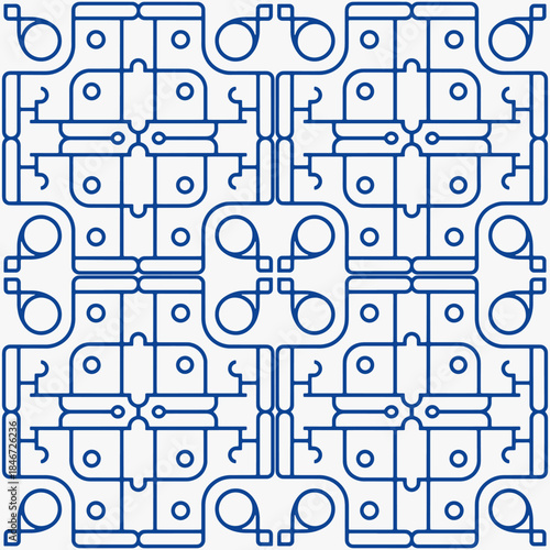 Seamless pattern trend design on a crisp white background