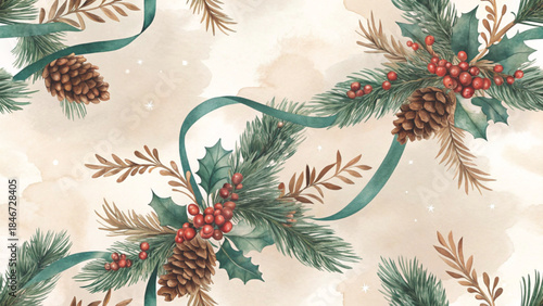 Christmas Garland Different Color Tones vector background 