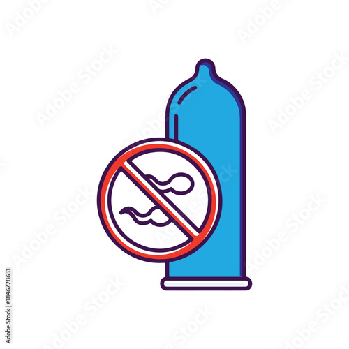 Condom illustration symbolizing safe sex and pregnancy prevention