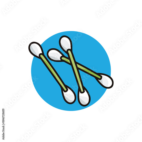 Cotton Swabs and Q-tips icons for personal care and hygiene products