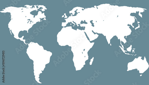 World map. Grey modern vector map. Silhouette map