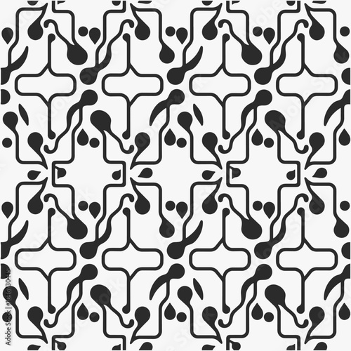 Seamless pattern trend design on a crisp white background