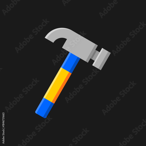 Hammer Icon Illustration On Isolated Background.