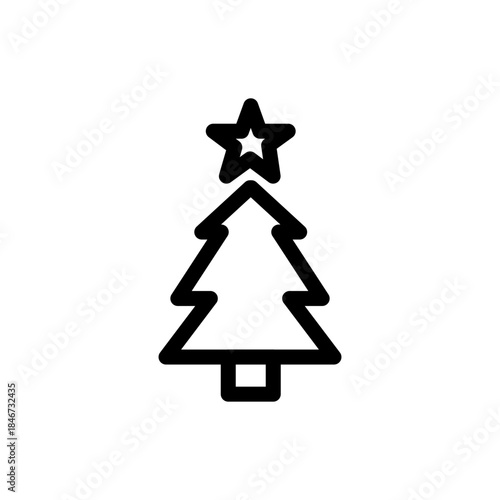 Christmas Tree with Star Topper Icon