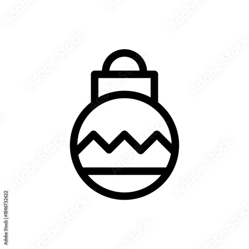 Christmas Bauble Ornament with Zigzag Pattern Icon