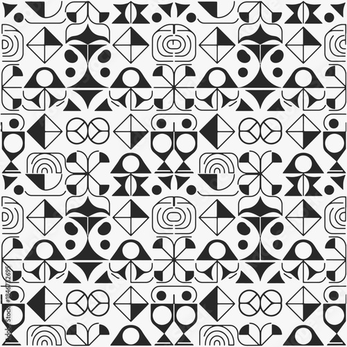Seamless pattern trend design on a crisp white background