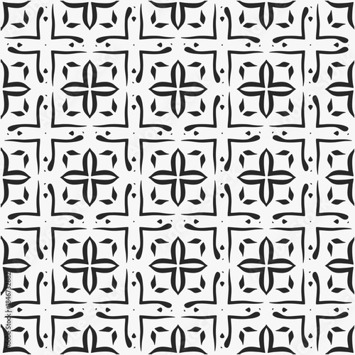 Seamless pattern trend design on a crisp white background