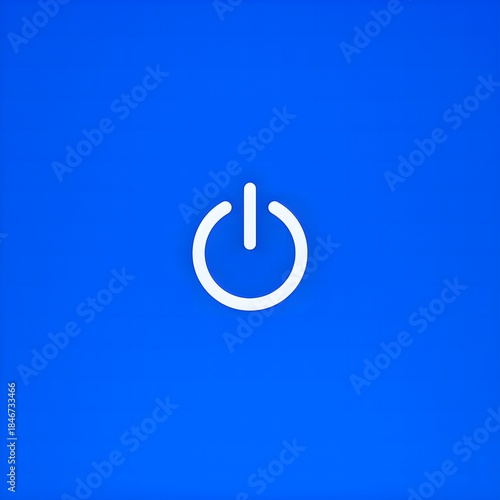 power button on blue background