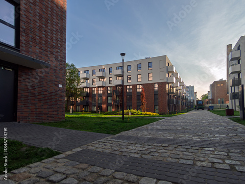A street in a new residential area