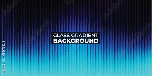 Abstract Blue Glass Gradient Background with Vertical Lines and Geometric Texture