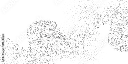 elegant grunge wavy sand grain background. Stippling curved gradient wave texture. Black dots, speckles, particles or granules. elegant design