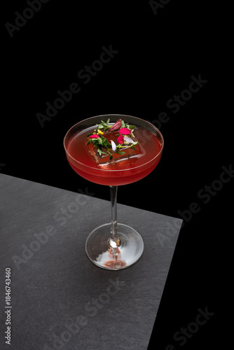 Elegant cocktail with artistic presentation