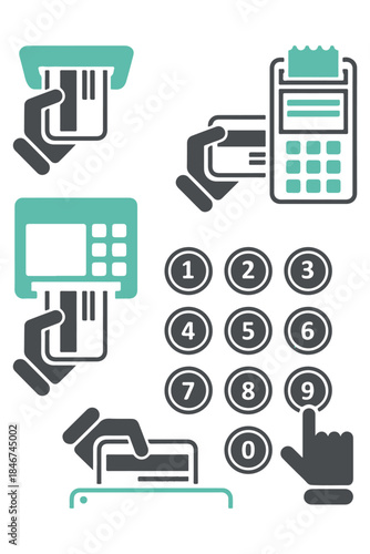 ATM Keypad POS Terminal Icons