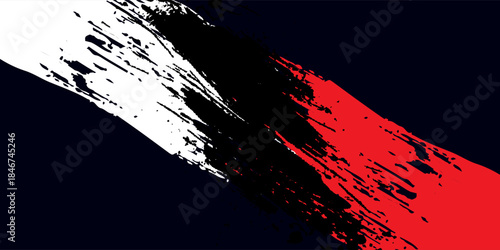Aged gunge texture. Scratched black structure with red brush decorative illustration. Hand-drawn painted abstract background.vector illustrator