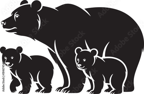 Bear Family Silhouette