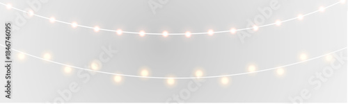 Christmas decorative illumination with glowing string lights and festive charm png