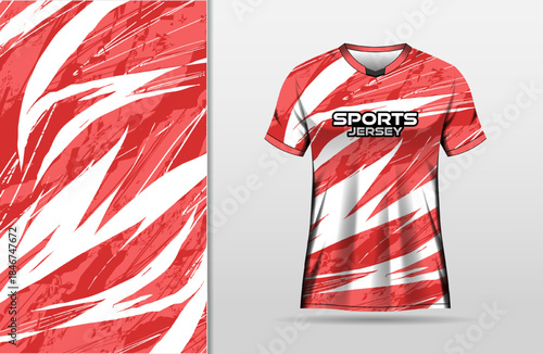 Abstract grunge white and red background for sport jersey design