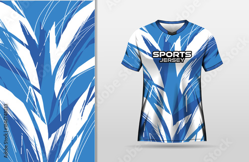 Abstract grunge white and blue background for sport jersey design