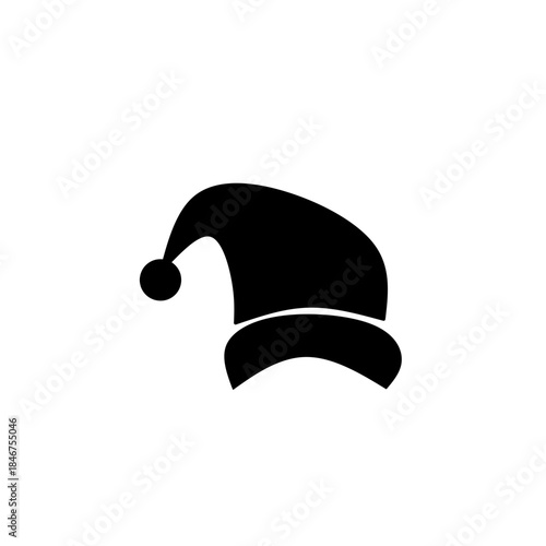black Santa hat. Black New Year's hat