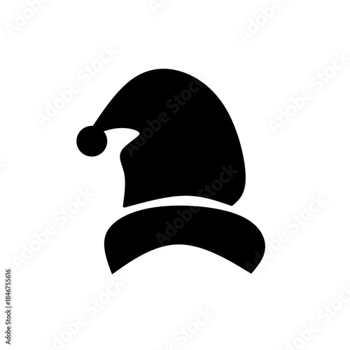 black Santa hat. Black New Year's hat